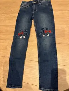 H&Mうさぎ刺繍スキニーパンツ 130cm