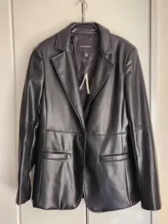 BANANA REPUBLIC 黒 フェイクレザー テーラードジャケット 新品