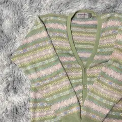 【英国製】MichaelRossパステルカラー カーディガン 古着 ヴィンテージ