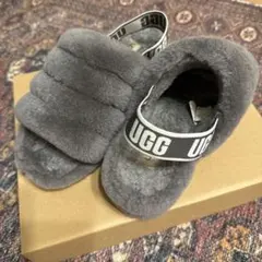 UGG アグ グレー ファーサンダル ファブ イヤー FAB YEAH 24cm - メルカリ