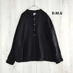 DMG リネン バンドカラープルオーバーブラウス ドミンゴ ブロカント 日本製