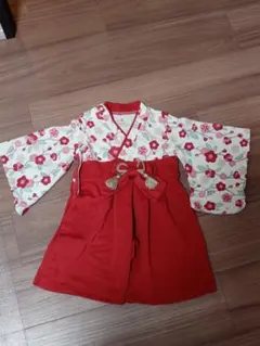 mocmof ベビー袴セット ロンパース　うめ　赤　80㎝