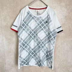 【美品】ルコックスポルティフ テニスウェア L 半袖Tシャツ チェック柄のサムネイル
