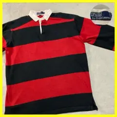 PolobyRalphLauren RugbyShirt 刺繍ロゴ 90s XL
