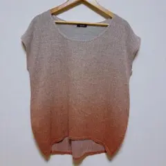 ディスコート Discoat ニット ベージュ オレンジ フレンチスリーブ