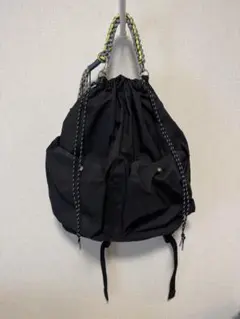 美品 zattu ザッツ　EVERS エバース リュックサック 巾着型 ブラック ナイロンラージバックパック【EVERS/エバース】｜zattu（ザッツ