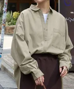 MONO-MART モノマート オーバーサイズライトオンスデニムシャツ M