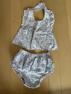 花柄スタイ&パンツセット