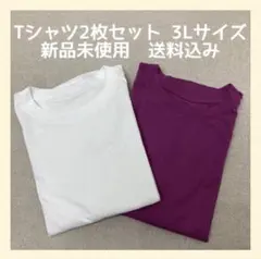 新品❤️ Tシャツ　セット売り　3Lサイズ　白　ホワイト　ピンク　大きいサイズのサムネイル