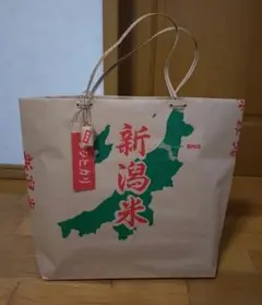 新潟米の米袋で作った エコバッグ＆ミニ米袋チャーム