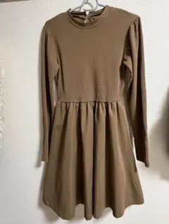 TINA:JOJUN ブラウン長袖フレアワンピース