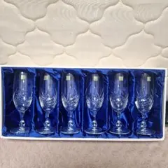 新品HOYAクリスタルカットワイングラス6個セット　ホーヤクリスタル　新生活