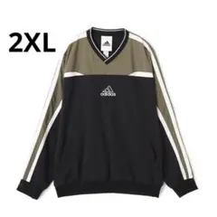 美品　adidas カットライン プルオーバー　ナイロン　ピステ