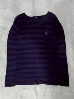 BURBERRY バーバリー ロゴ刺繍 ボーダー ロンT ニット 長袖 Tシャツ