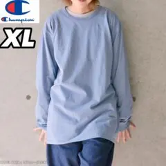 新品未使用 チャンピオン 6oz ガーメントダイ ロンT ライトブルー XL
