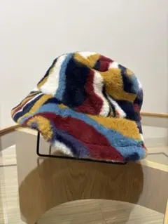 マルチカラーバケットハット　ファー　フリース　ノーブランド　ふわふわ