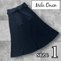 人気商品【Mila Owen】ニットフレアスカートブラック　ロングスカート