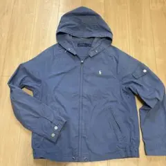 ポロ　ラルフローレン　フード　ジャケット　青　TALONジップ