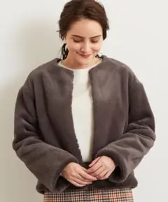 ノーカラー ファーコート