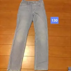 ライトブルー ストレートパンツ　ユニクロ　デニム　UNIQLO