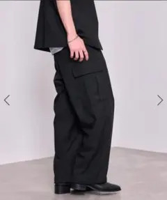【美品】JUNRED グリッド カーゴパンツ ブラック Lサイズのサムネイル