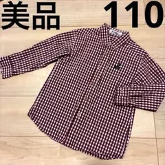 familiar ギンガムチェック 長袖シャツ ブラウス 110cm 美品