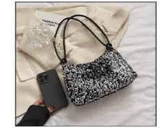 新品　パーティーバッグ　シルバー ハンドバッグ ショルダーバッグ キラキラ