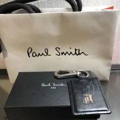 Paul Smith キーケース ブラック レザー ストライプロゴ