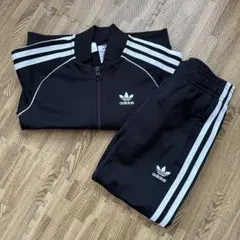 adidas ジャージ上下セット 黒　100cm-110cm