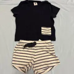 プチバトー　半袖　セットアップ　半ズボン　半パン　81cm 18m
