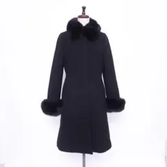 JUSGLITTY フォックスファー付きコート ブラック サイズ1*LD1484