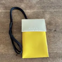 MARNI マルニ キーリング付き ミニポーチ 小物ケース イエロー ベージュ MARNI マルニ キーリング付き ミニポーチ 小物ケース イエロー