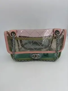 CHANEL PVC×レザー フラップバッグ パステル 2018年