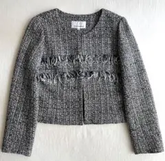 M-PREMIER エムプルミエ ツイードジャケット ノーカラージャケット