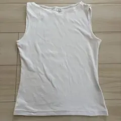 UNIQLO ホワイト ボートネックノースリーブT
