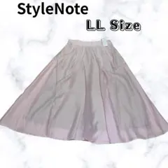 新品タグ付 StyleNote フレアスカート LL ピンクベージュ 光沢のサムネイル