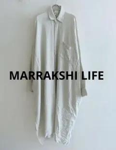 マラケシュライフ　OVERSIZE SHIRT DRESS ストライプワンピース
