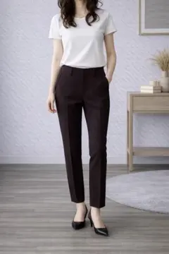 ジーユー GU テーパードパンツ XS ブラウン タグ付き新品 アンクル丈