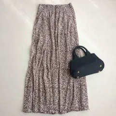 チコ◇総柄プリーツロングスカート フェミニン ナチュラル ネオ森ガールF