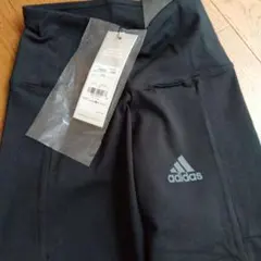 adidas ブラック レギンス サイドストライプ