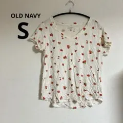 OLD NAVY 【S】オールドネイビー　いちご柄 Vネック 半袖Tシャツ