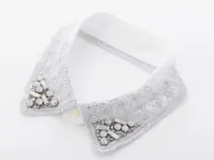 ビーズ装飾付きつけ襟　レース　大人用