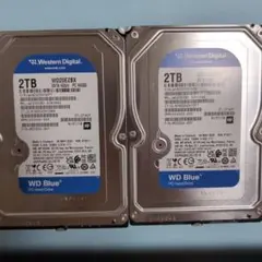 【新古品使用時間10時間以内】HDD 2TB 3.5インチ✕２個