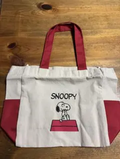 ラスト価格☆SNOOPY トートバッグ ベージュと赤。￼ 40 × 25センチ