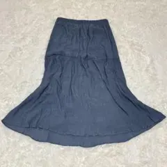 M402【ロングフレアスカート】Aライン ウエストゴム 薄手 楽ちん 春夏