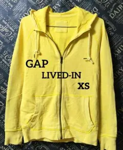 ●LIVED-IN ジップアップパーカー xs イエロー フード付き GAP●