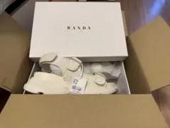 RANDA ダブルベルトツイードスポーツサンダル アイボリー S 新品未使用のサムネイル