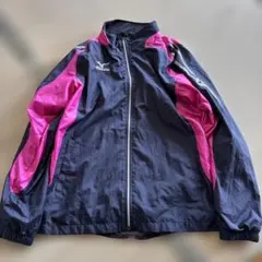 MIZUNO ウィンドブレーカー 紺 ピンク Lのサムネイル