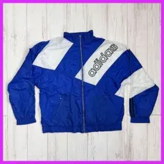 【訳あり】 90s アディダス トラックジャケット XL ナイロン ブルー