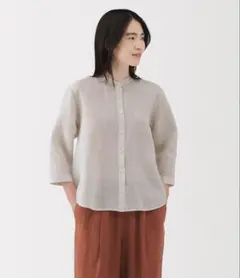 無印良品 リネン 洗いざらし七分袖ブラウス